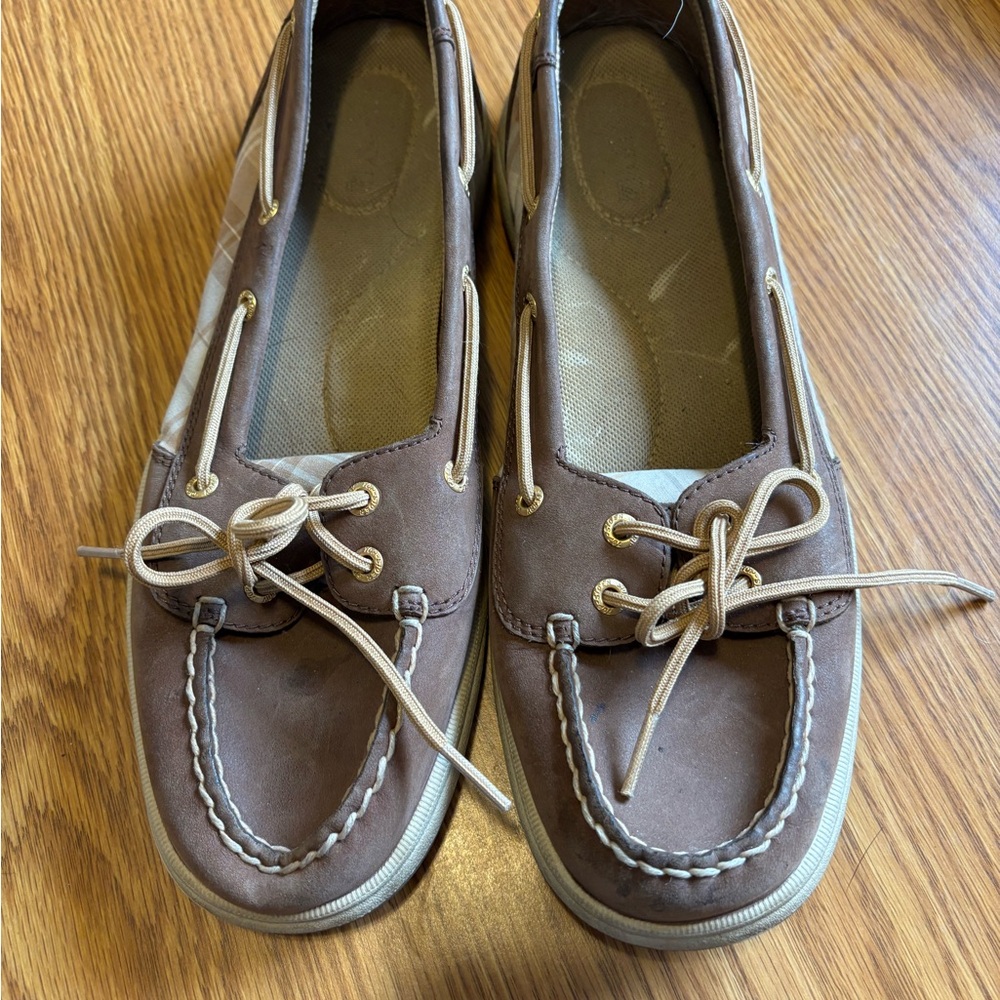 Brown Boat Shoes with Tan Laces